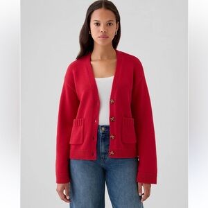 NWT Gap Red Button-Up Cardigan XXS